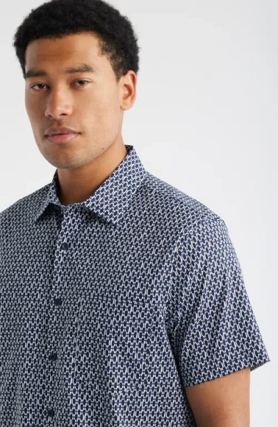Nordstrom Check Short Sleeve Stretch Button-up Shirt In Multi