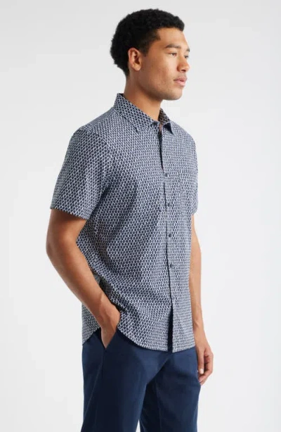 Nordstrom Check Short Sleeve Stretch Button-up Shirt In Multi
