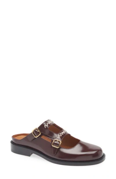 Marni Logo Embroidered Sabot Mule