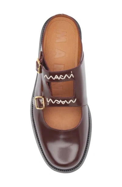 Marni Logo Embroidered Sabot Mule