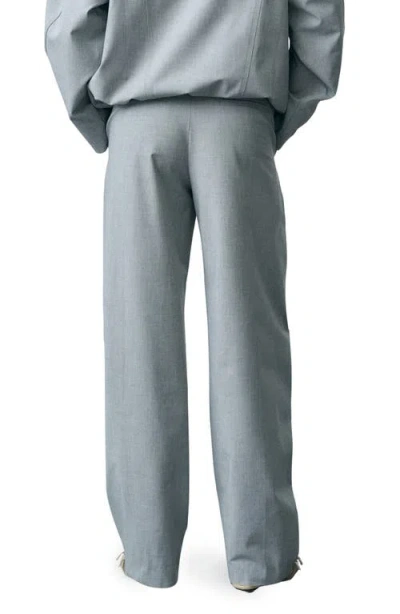 Mango Barile Barrel Leg Drawstring Pants In Gray