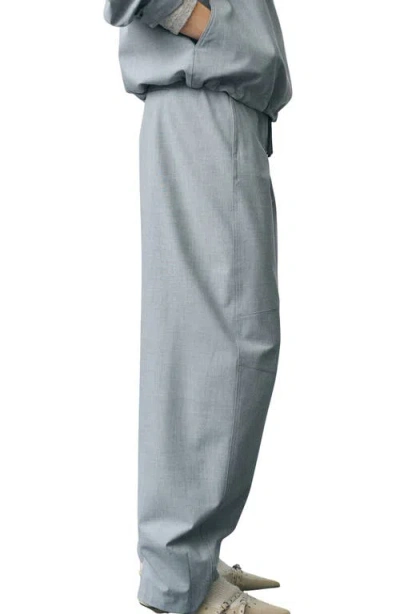 Mango Barile Barrel Leg Drawstring Pants In Gray