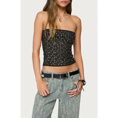 Edikted Blanco Studded Grommet Tube Top In Black