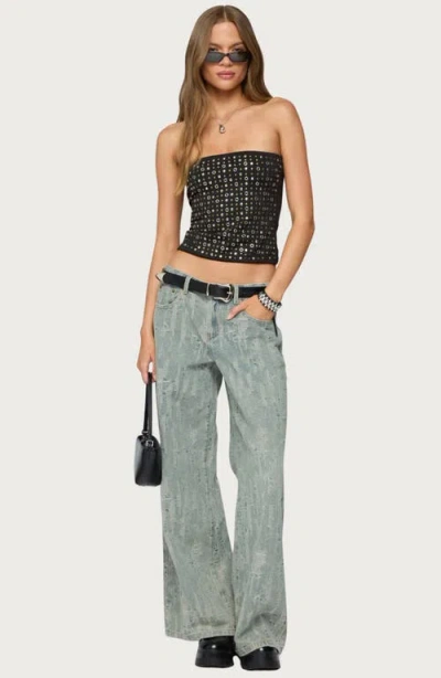 Edikted Blanco Studded Grommet Tube Top In Black