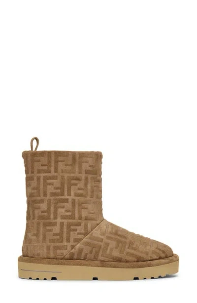 Fendi Après Chic Ff Logo Genuine Shearling Lined Bootie