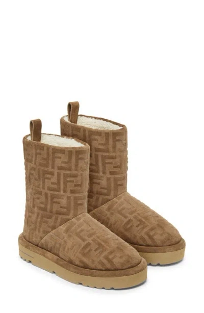 Fendi Après Chic Ff Logo Genuine Shearling Lined Bootie