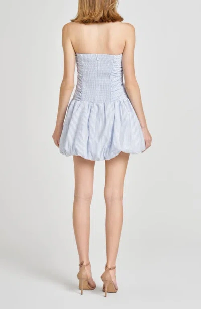 Wayf Bonnie Strapless Bubble Hem Minidress In Blue