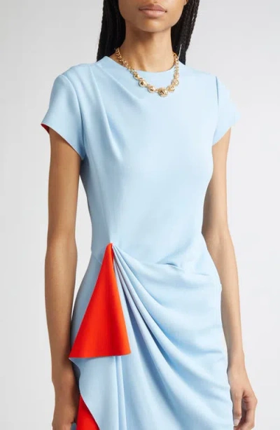 Oscar De La Renta Drape Front Double Face Jersey Dress