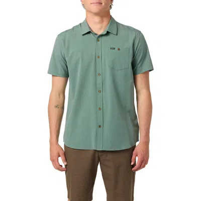 O'neill Heathered Short Sleeve Button-up Shirt In Green