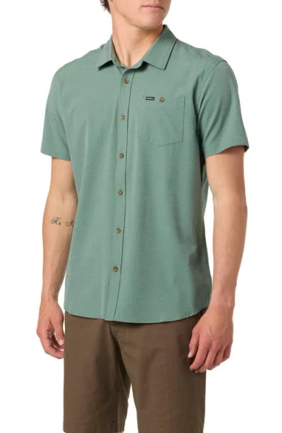 O'neill Heathered Short Sleeve Button-up Shirt In Green