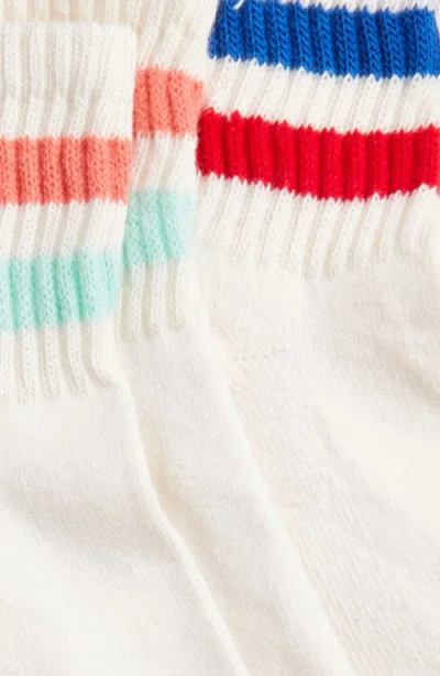 American Trench Assorted 3-pack Retro Stripe Cotton Blend Quarter Socks