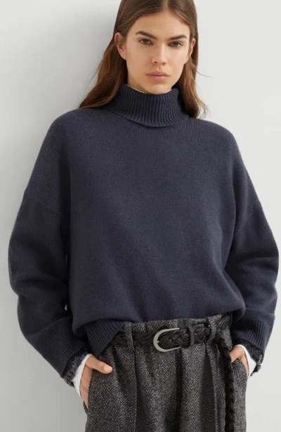 Brunello Cucinelli Women English Rib Turtle-neck Sweater In Black