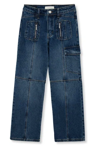Habitual Kids Kids' Paneled Wide Leg Jeans In Blue