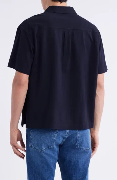 Frame Duo Fold Relaxed Short Sleeve Button-up Shirt In Blue