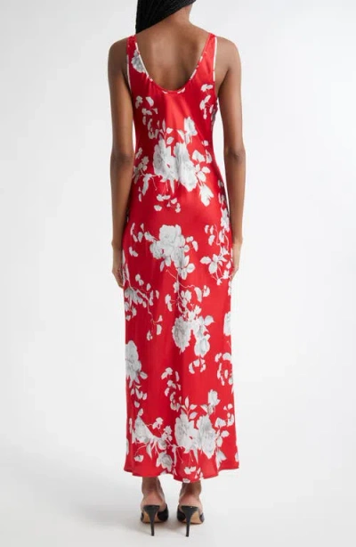 L Agence L'agence Akiya Floral Sleeveless Silk Satin Maxi Dress