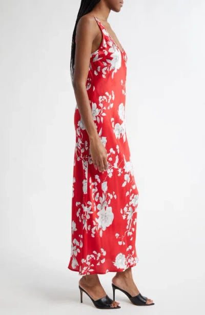 L Agence L'agence Akiya Floral Sleeveless Silk Satin Maxi Dress