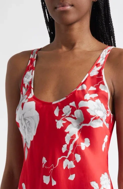 L Agence L'agence Akiya Floral Sleeveless Silk Satin Maxi Dress