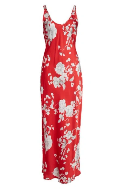 L Agence L'agence Akiya Floral Sleeveless Silk Satin Maxi Dress