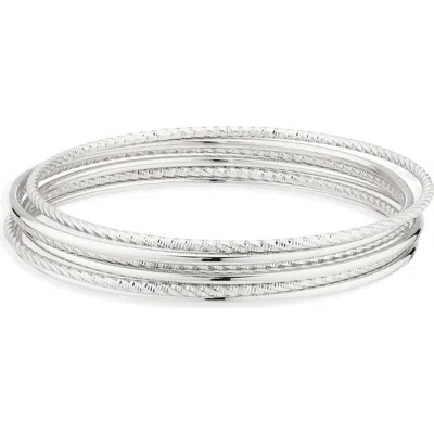Nordstrom Set Of 5 Mixed Texture Bangle Bracelets