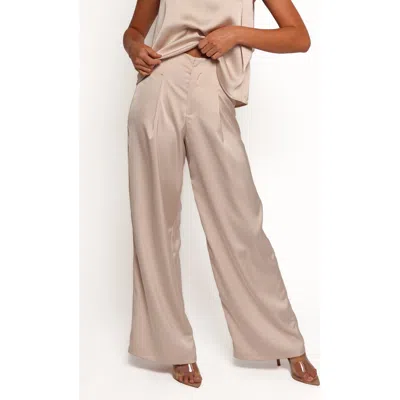 Petal And Pup Petal & Pup Josey Wide Leg Satin Pants In Neutral