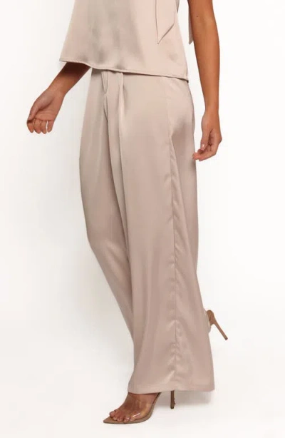 Petal And Pup Petal & Pup Josey Wide Leg Satin Pants In Neutral