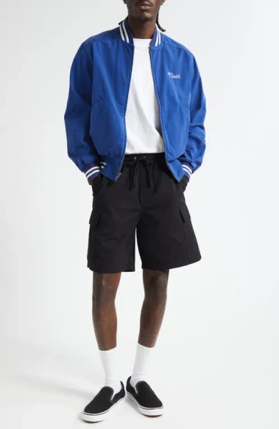 Noah Cotton Varsity Jacket In Blue