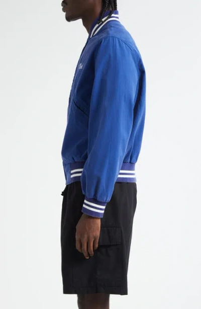Noah Cotton Varsity Jacket In Blue