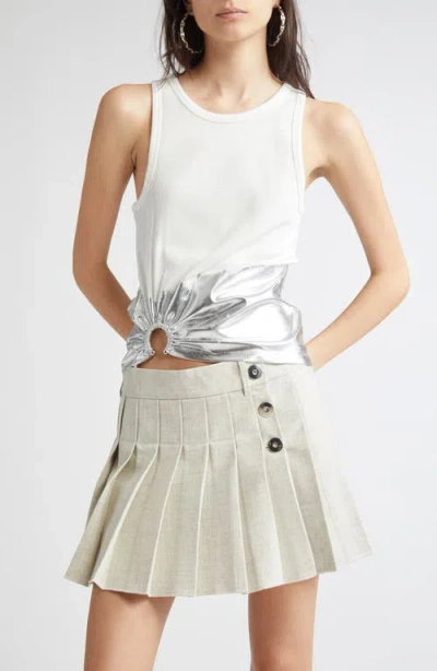 Rabanne Metallic Pierced Hem Rib Tank