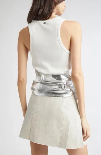 Rabanne Metallic Pierced Hem Rib Tank