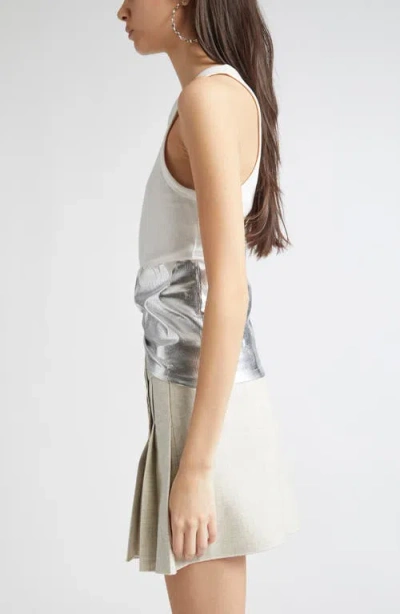 Rabanne Metallic Pierced Hem Rib Tank
