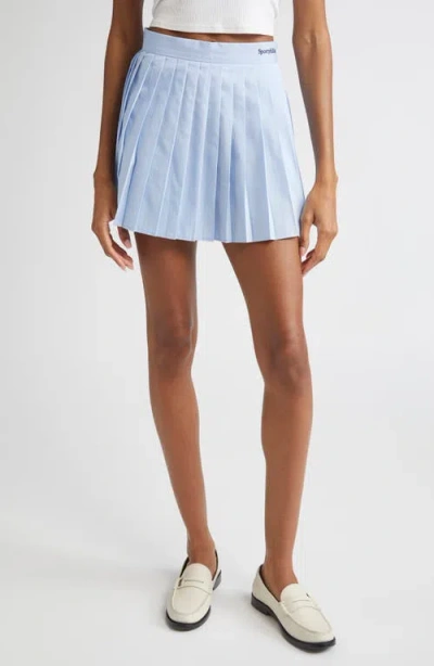 Sporty And Rich Sporty & Rich Serif Logo Anae Pleated Cotton Miniskirt
