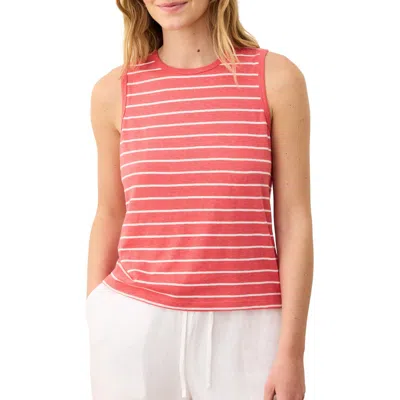 Marine Layer Stripe Hemp & Cotton Blend Tank In Red