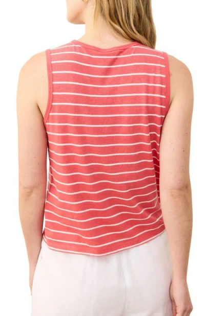 Marine Layer Stripe Hemp & Cotton Blend Tank In Red