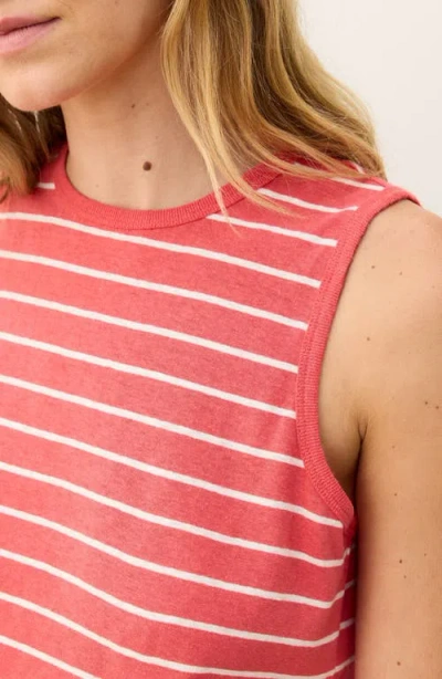 Marine Layer Stripe Hemp & Cotton Blend Tank In Red