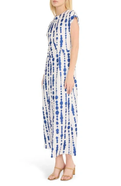 Luxely Inkblot Stripe Cap Sleeve Knot Dress