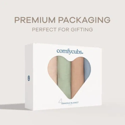 Comfy Cubs Muslin Swaddle Blankets, 4 Pack In Multi