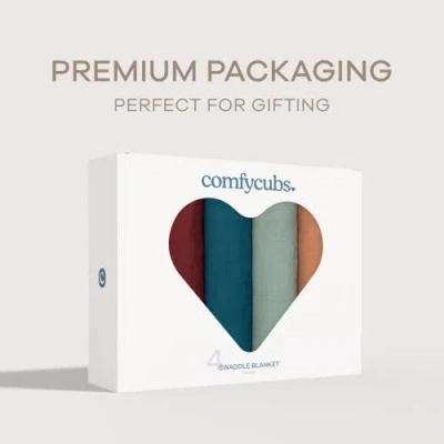 Comfy Cubs Muslin Swaddle Blankets, 4 Pack In Multi