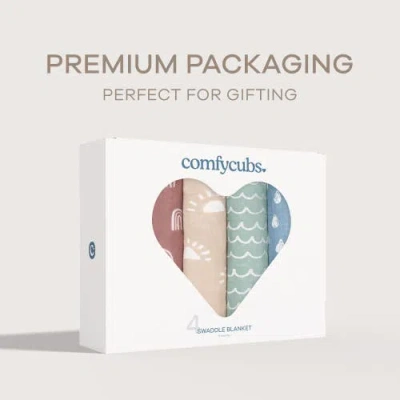 Comfy Cubs Muslin Swaddle Blankets, 4 Pack In Multi