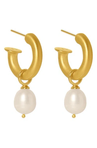 Dean Davidson Siena Baroque Freshwater Pearl Drop Hoop Earrings