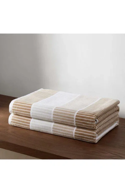 Calvin Klein Blocked Yarn Dye 2-piece Beach Towel Set In Multi