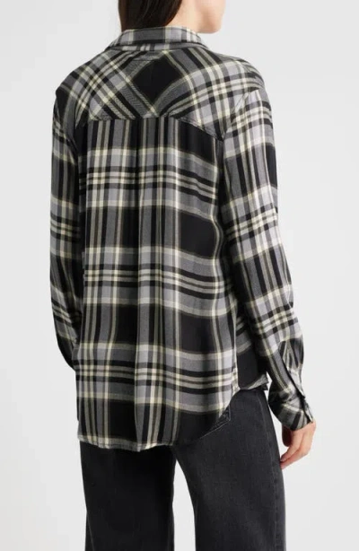 Rails Hunter Button Down Shirt In Ivory Cloud In Black