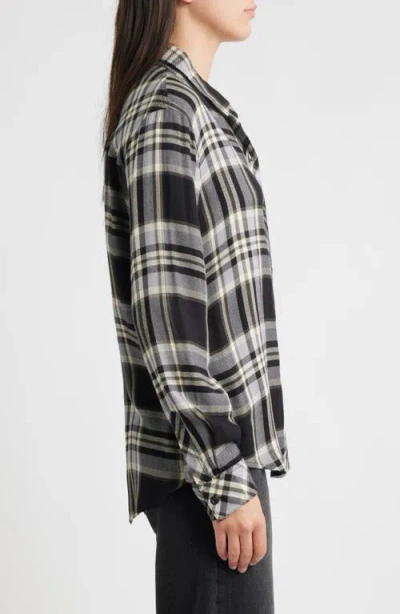 Rails Hunter Button Down Shirt In Ivory Cloud In Black