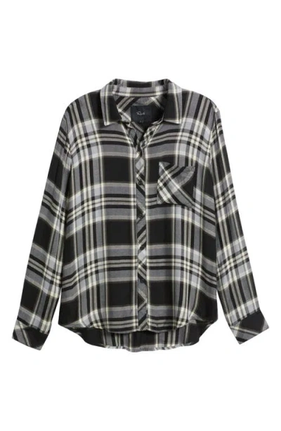Rails Hunter Button Down Shirt In Ivory Cloud In Black
