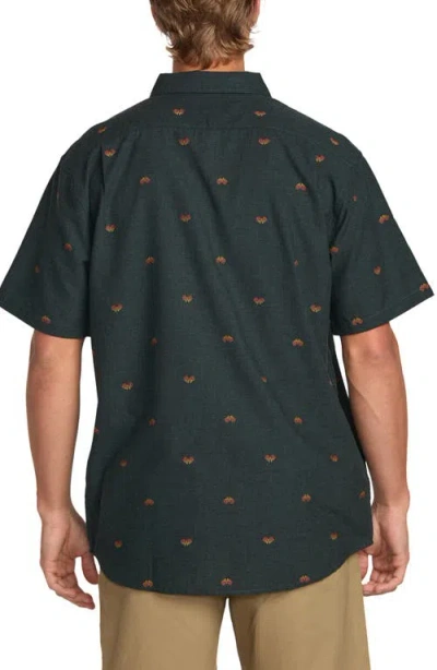 Billabong All Day Jacquard Short Sleeve Button-down Shirt In Green