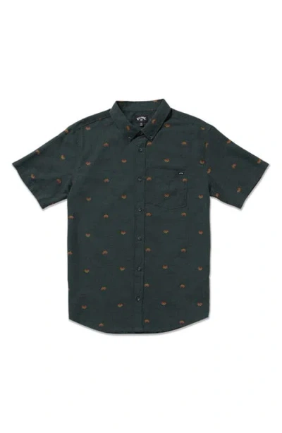 Billabong All Day Jacquard Short Sleeve Button-down Shirt In Green