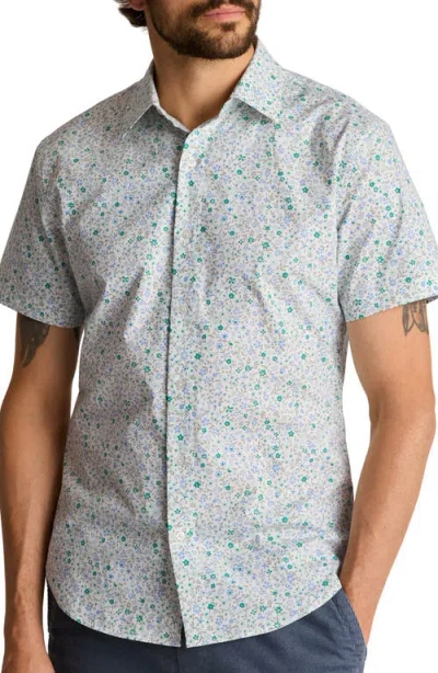 Bonobos Tech Slim Fit Tropical Tiger Print Short Sleeve Performance Button-up Shirt In Multi
