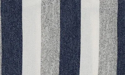 Maniere Manière Stripe Stretch Cotton Terry Footie In Blue