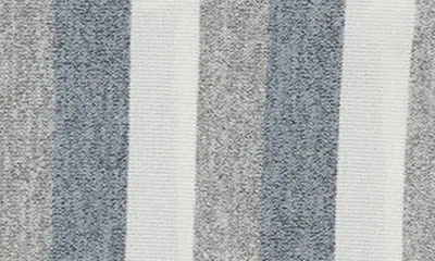 Maniere Manière Stripe Stretch Cotton Terry Footie In Gray
