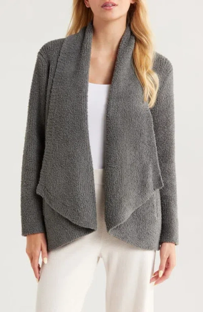 Barefoot Dreams Cozy Chic® Shawl Collar Rib Cardigan In Gray