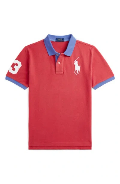 Polo Ralph Lauren Big Pony Cotton Mesh Polo Shirt In Red